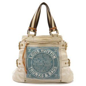 Louis Vuitton Cream and Blue Shoulder Bag